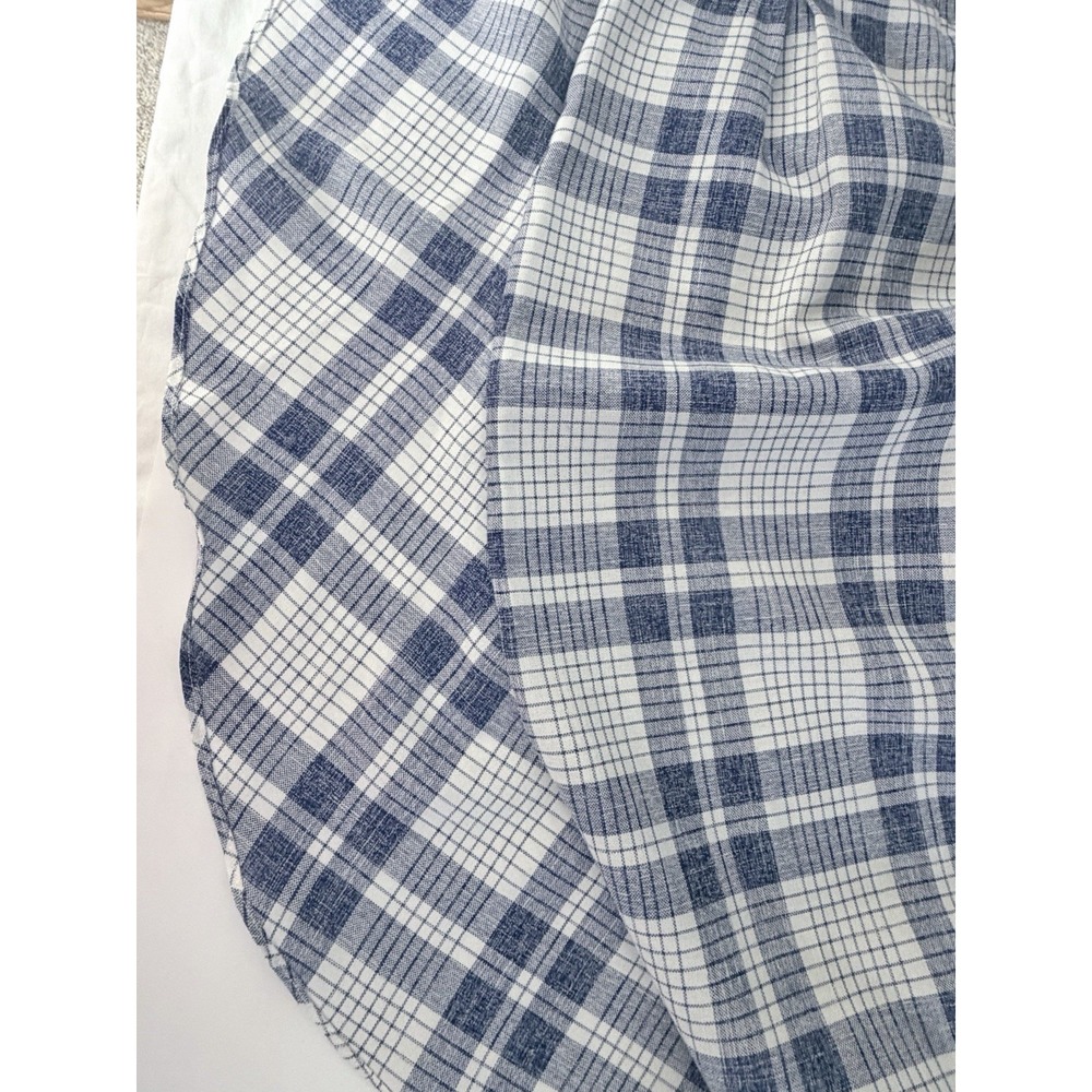 Gianni Bini Clouse Culotte Jumper Womens Size M Blue Plaid Ruffle Front Wide Leg - Picture 9 of 11